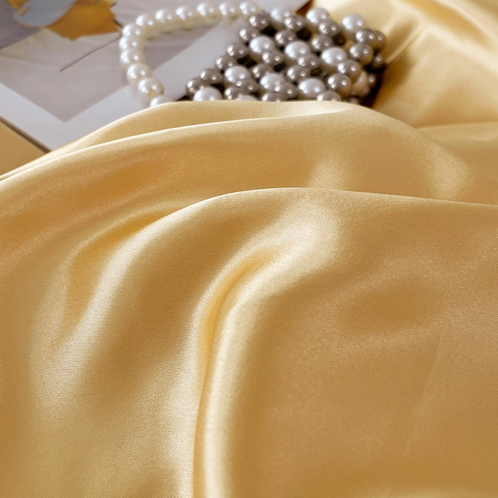 91家纺网 家纺一手货源 找家纺 梦舒羽 2025新款可水洗冰丝被套双人床被套带同款床单床笠四件套 金驼色