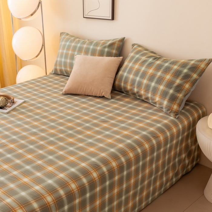 91家纺网 家纺一手货源 找家纺 寐眠 2024新款全棉水洗棉床单床笠单品-单床单 洛卡灰