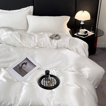 91家纺网 家纺一手货源 找家纺 （总）圣比熊 2025新款可水洗冰丝被套双人床被套带同款床单床笠四件套