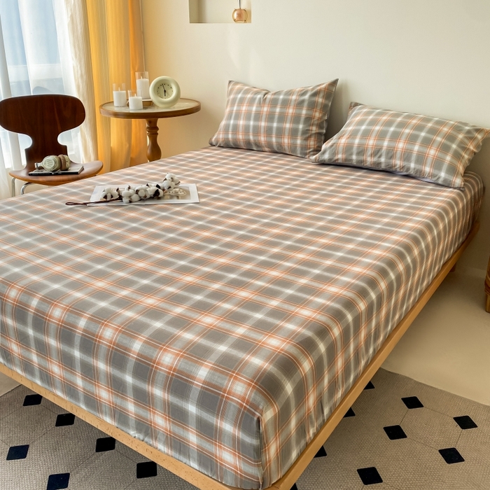 91家纺网 家纺一手货源 找家纺 寐眠 2024新款全棉水洗棉床单床笠单品-单床笠 洛卡灰