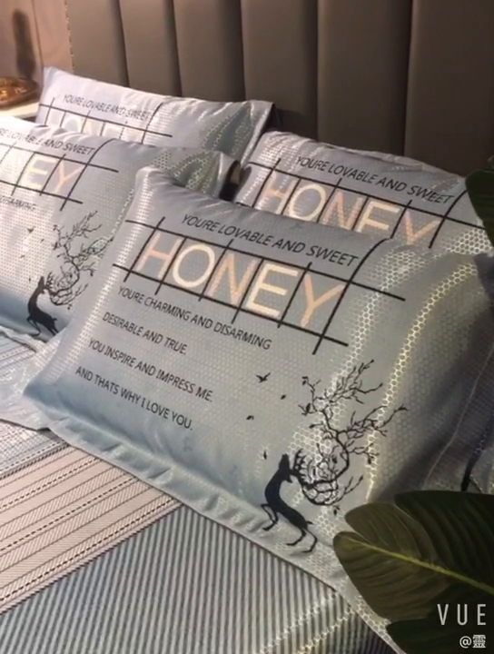 91家纺网 家纺一手货源 找家纺 大境 2024新款900d窝蜂冰丝凉席三件套 浪漫仲夏