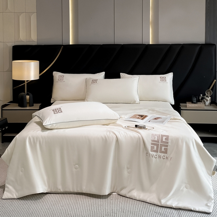 91家纺网 家纺一手货源 找家纺 露梦家纺 2025新款水洗真丝刺绣夏被-梵希 梵希-皓月白