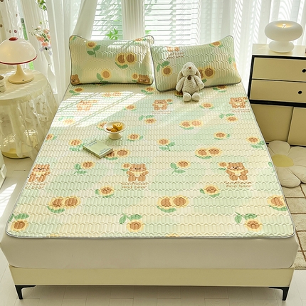 91家纺网 家纺一手货源 找家纺 （总）佳梦达 2025新款0.4厚度印花凉感丝乳胶凉席