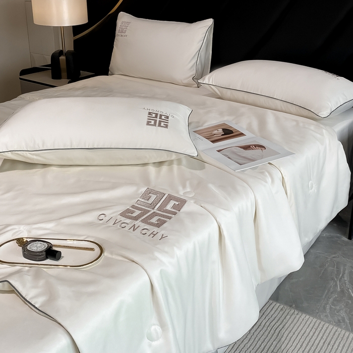 91家纺网 家纺一手货源 找家纺 露梦家纺 2025新款水洗真丝刺绣夏被-梵希 梵希-皓月白