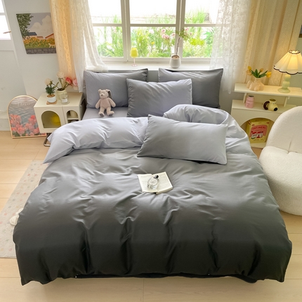 芊寻家居 2024新款全棉13372花卉系列四件套 平凡 黑