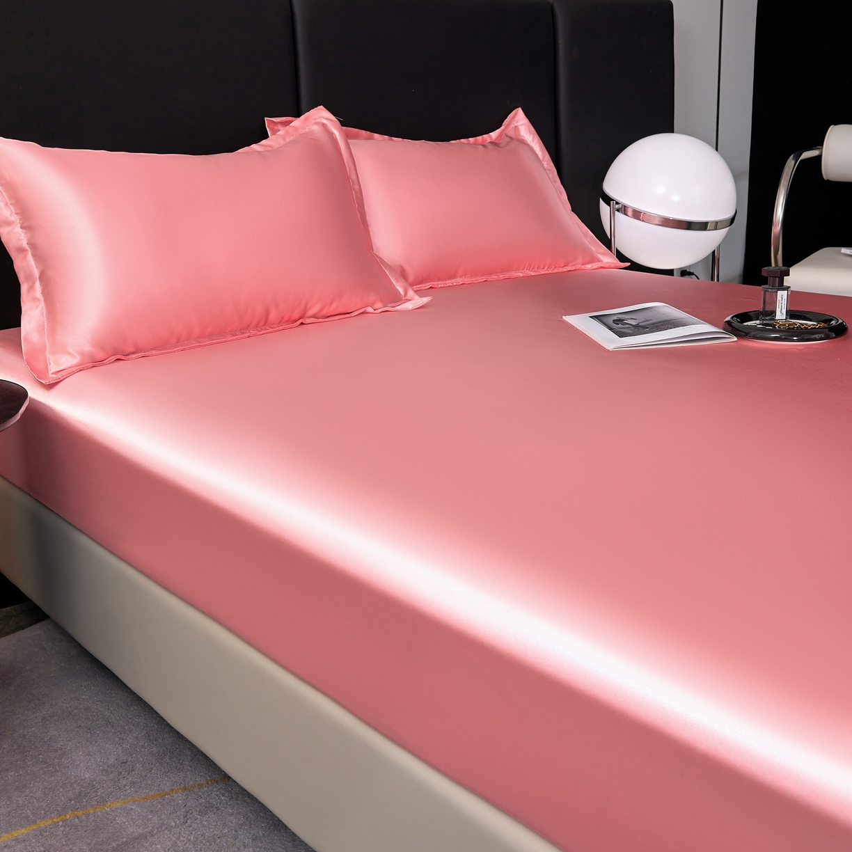 91家纺网 家纺一手货源 找家纺 梦舒羽 2025新款可水洗冰丝床垫保护套床笠三件套 玉色