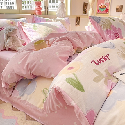 91家纺网 家纺一手货源 找家纺 （总）盛秋家纺 2025新款水洗棉印花四件套-卡通系列