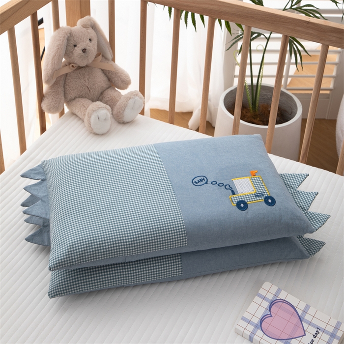 91家纺网 家纺一手货源 找家纺 织布人 2024新款荞麦枕全棉水洗棉婴幼儿童枕0-6-12岁卡通枕套+荞麦枕芯 30*50cm/只 童趣荞麦枕-火车头