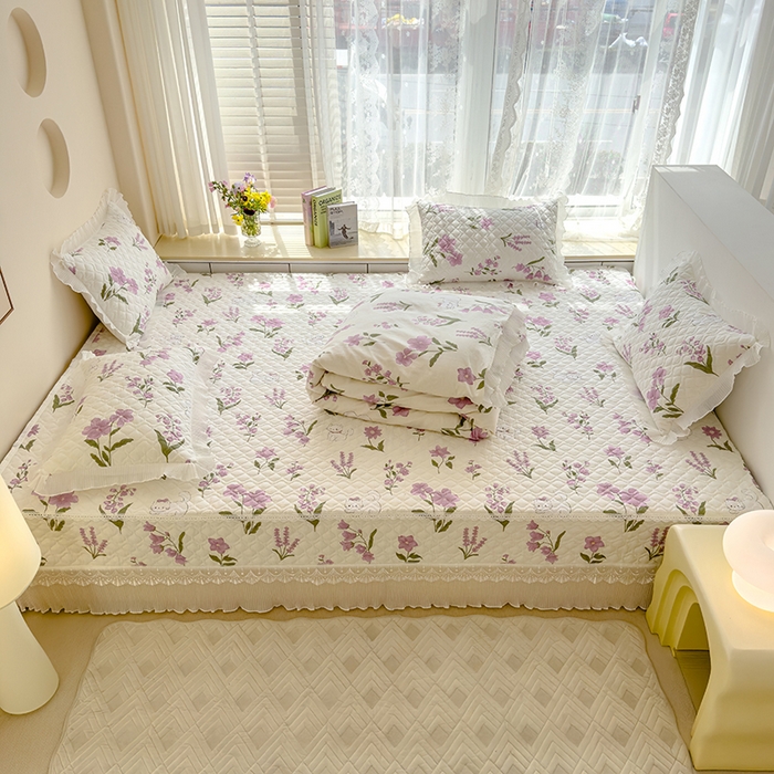 91家纺网 家纺一手货源 找家纺 冬然 2024新款全棉防滑榻榻米垫子炕垫纯棉床盖夹棉床单纯棉床单-招财猫