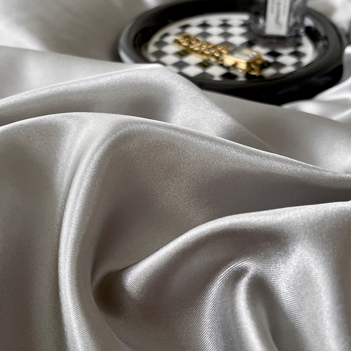 91家纺网 家纺一手货源 找家纺 梦舒羽 2025新款可水洗冰丝被套双人床被套带同款床单床笠四件套 典雅灰