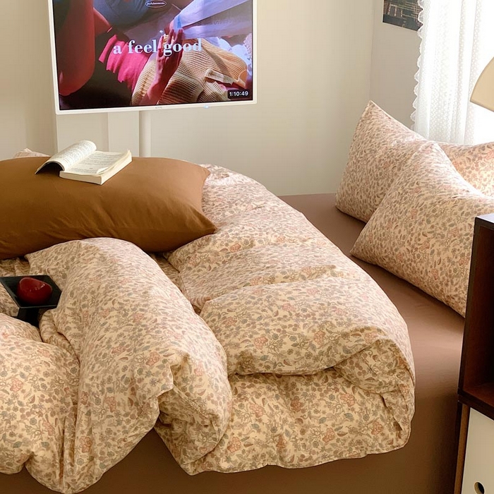 91家纺网 家纺一手货源 找家纺 六巷胡同 2024新款INS韩国博主风小碎花四件套 素商