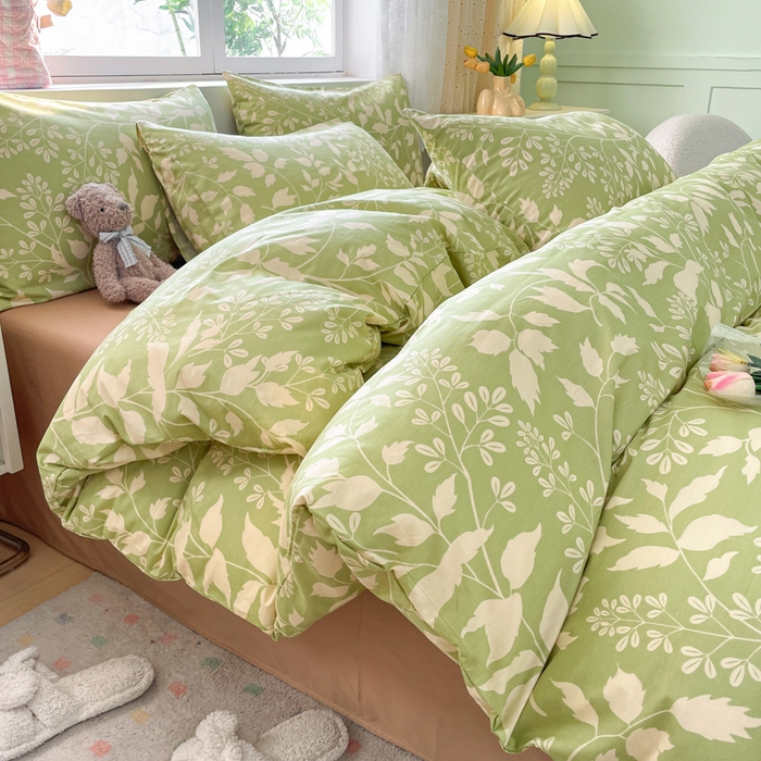 91家纺网 家纺一手货源 找家纺 芊寻家居 2024新款全棉13372花卉系列四件套 春风