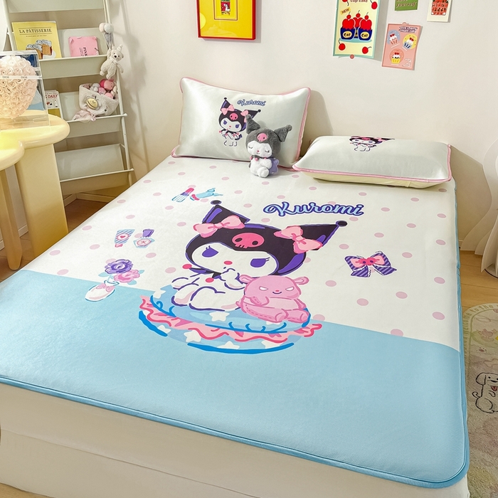 91家纺网 家纺一手货源 找家纺 博雅 2024新款三丽鸥凉感丝凉席夏被套件 大版-伙伴库洛米