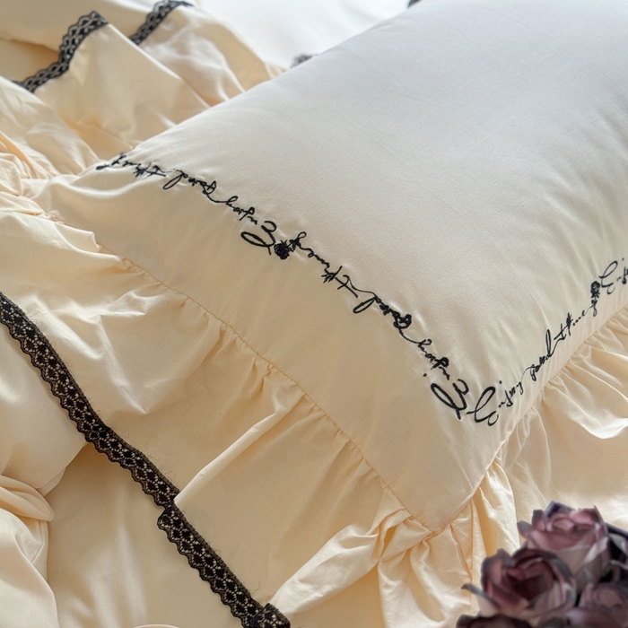 91家纺网 家纺一手货源 找家纺 （总）亲亲公主 2025新款全棉法式绣花四件套-玫瑰爱情