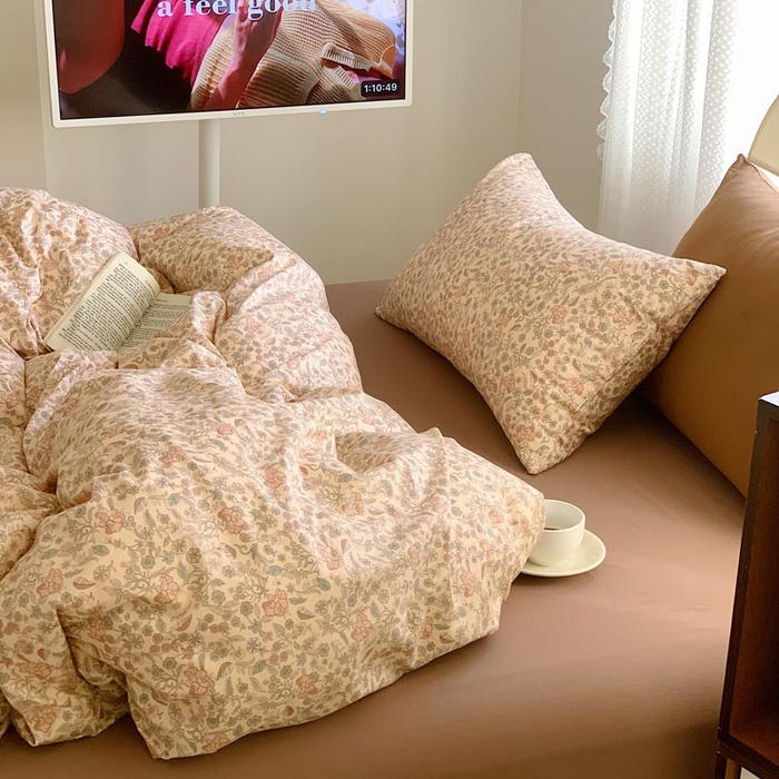 91家纺网 家纺一手货源 找家纺 六巷胡同 2024新款INS韩国博主风小碎花四件套 素商