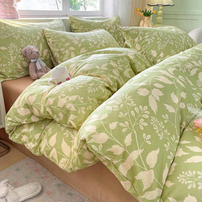 91家纺网 家纺一手货源 找家纺 芊寻家居 2024新款全棉13372花卉系列四件套 春风