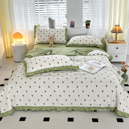 91家纺网 家纺一手货源 找家纺 （总）梦莱斯 2024新款时尚舒适泡泡棉夏被四件套