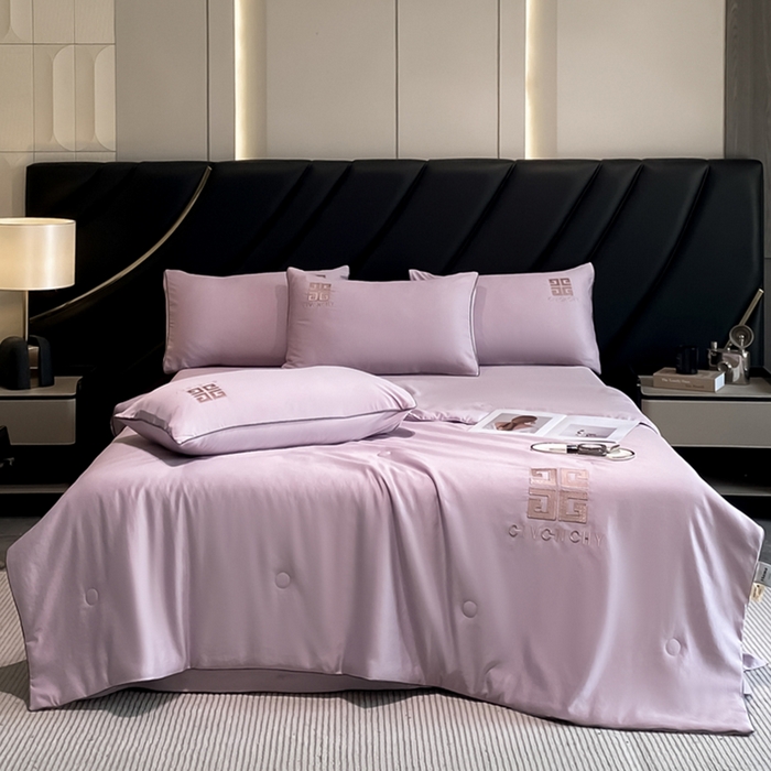 91家纺网 家纺一手货源 找家纺 露梦家纺 2025新款水洗真丝刺绣夏被-梵希 梵希-丁香紫