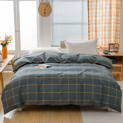 柠萌家居 2024新款A类全棉色织水洗棉无印风四件套 瓦尔灰