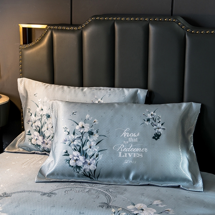 91家纺网 家纺一手货源 找家纺 大境 2024新款900d窝蜂冰丝凉席三件套 幽幽花语