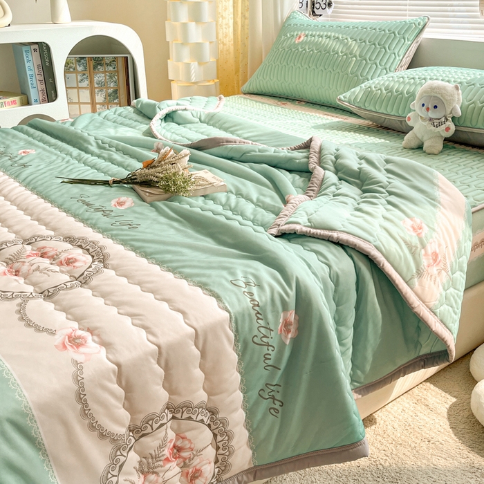 91家纺网 家纺一手货源 找家纺 福来临家纺 2026新款印花夏被 晨光