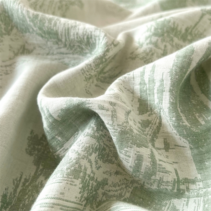 91家纺网 家纺一手货源 找家纺 HL原创 2024新款原创双层纱提花四件套 拾光-绿