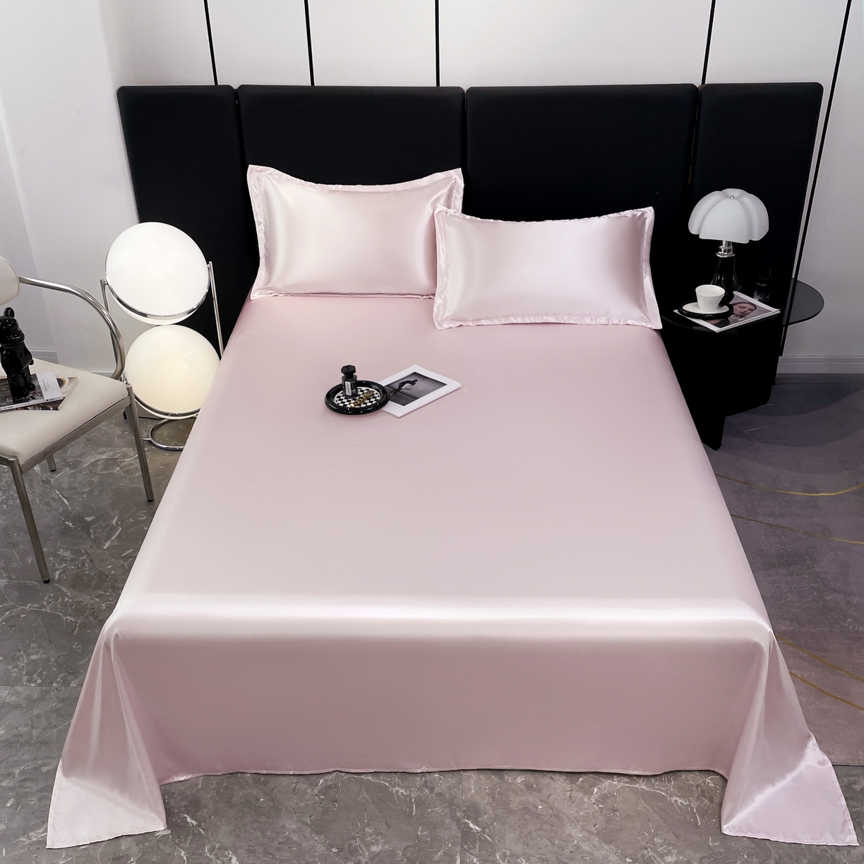 91家纺网 家纺一手货源 找家纺 梦舒羽 2025新款可水洗冰丝床垫保护罩防尘床单三件套 淡雅玉