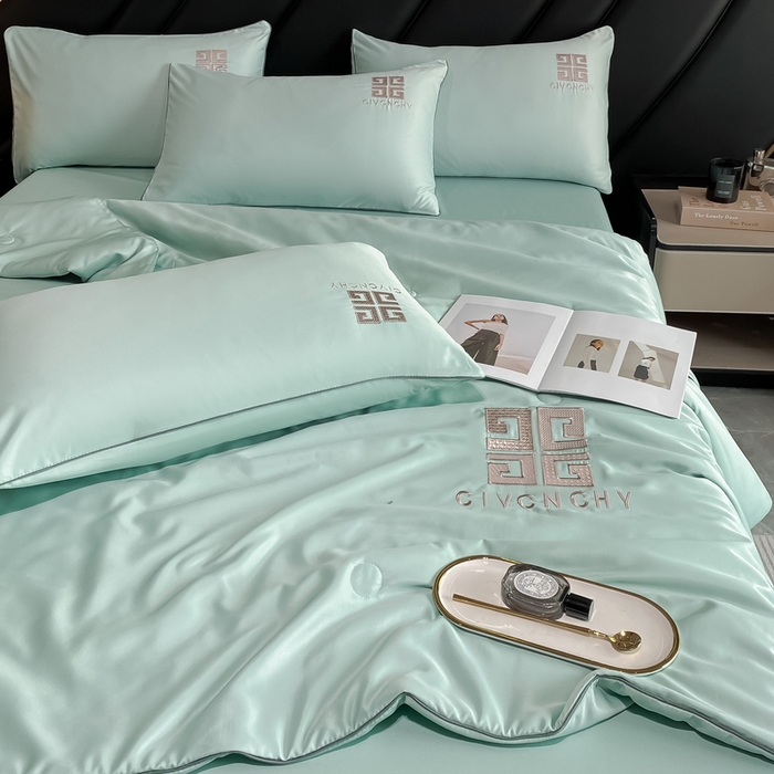 91家纺网 家纺一手货源 找家纺 露梦家纺 2025新款水洗真丝刺绣夏被-梵希 梵希-薄荷绿