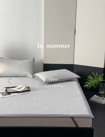 91家纺网 家纺一手货源 找家纺 三味舒屋 2025新款抗菌防螨900D高端养生冰藤席--马汀系列 马汀灰床席