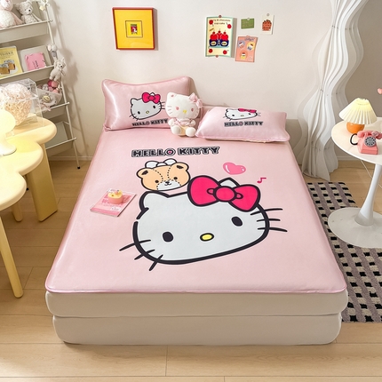 91家纺网 家纺一手货源 找家纺 （总）博雅 2024新款三丽鸥凉感丝凉席夏被套件