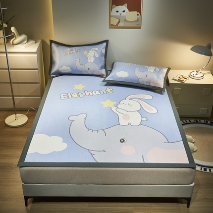 21度C 2024新款卡通大版数码印花冰藤席 摘星辰-床席款