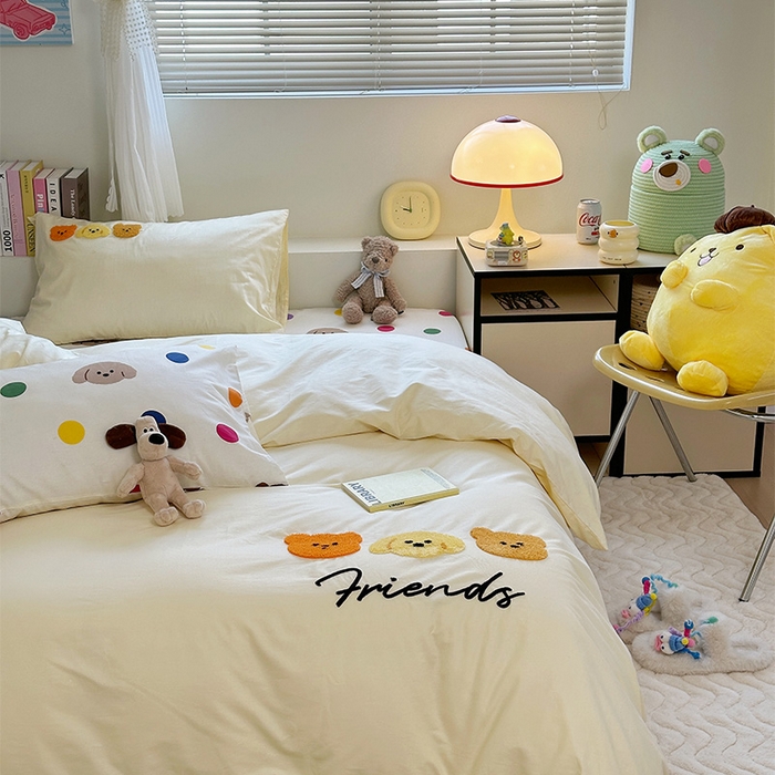 91家纺网 家纺一手货源 找家纺 （总）澳萝拉 2024新款纯棉毛巾绣卡通四件套