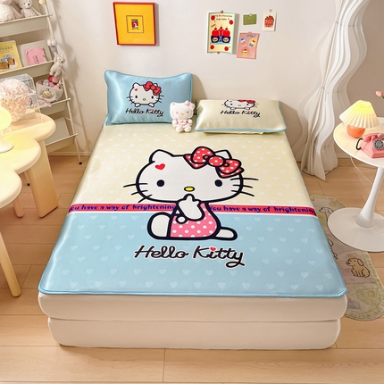 博雅 2024新款三丽鸥凉感丝凉席夏被套件 大版-美美KT