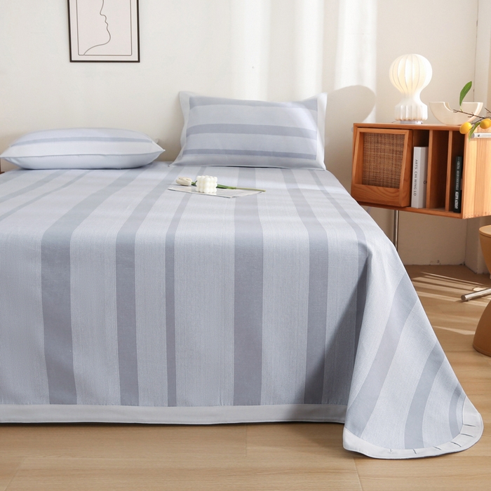 91家纺网 家纺一手货源 找家纺 金泰莱 2025新款加厚老粗布凉席三件套全棉老粗布床单纯棉床单软凉席 乐平