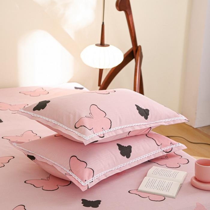 91家纺网 家纺一手货源 找家纺 萌宝 2025老粗布新款纯棉细纱三枚缎卡帆布花边款软凉席床单提供买家秀恋蝶