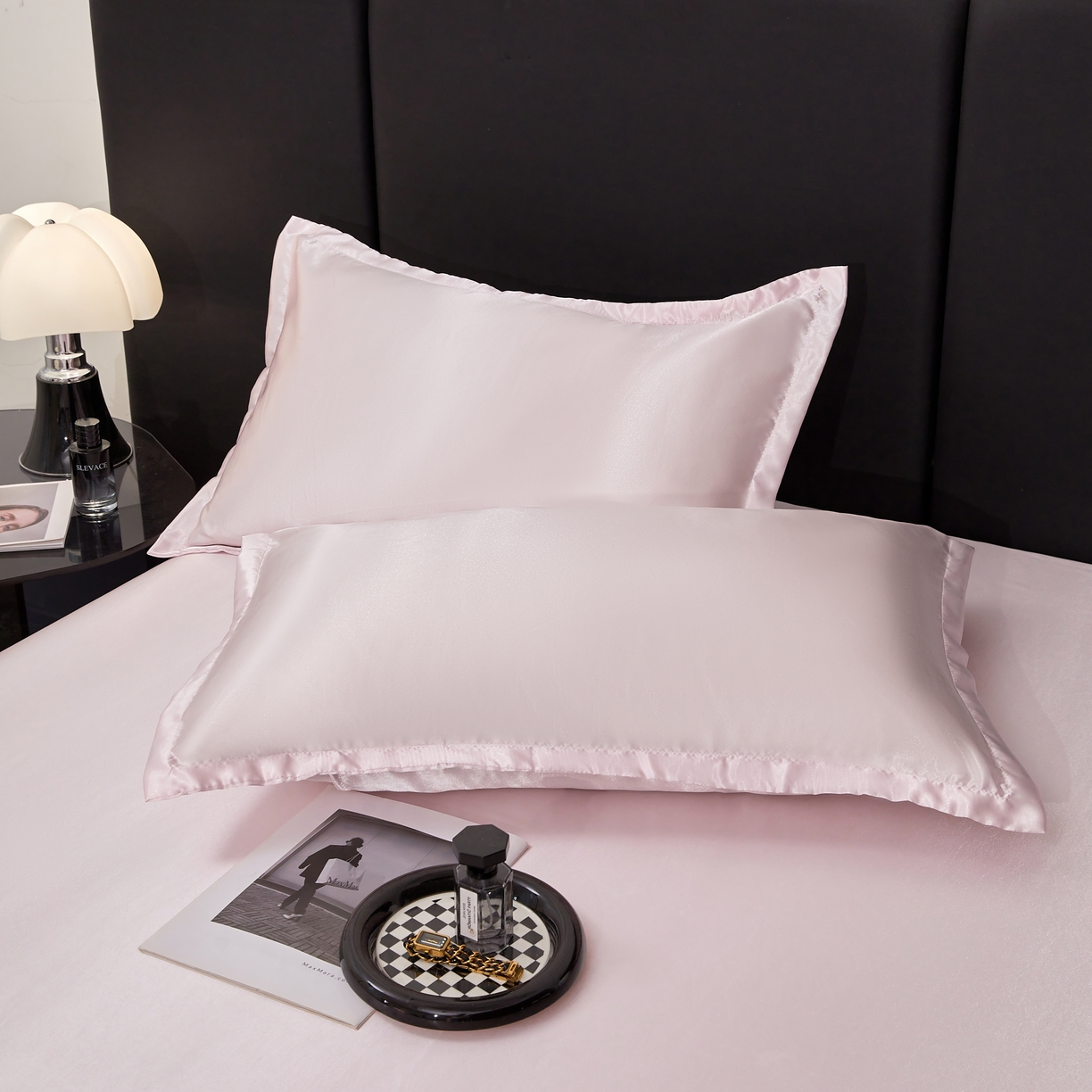 91家纺网 家纺一手货源 找家纺 梦舒羽 2025新款可水洗冰丝床垫保护套床笠三件套 淡雅玉