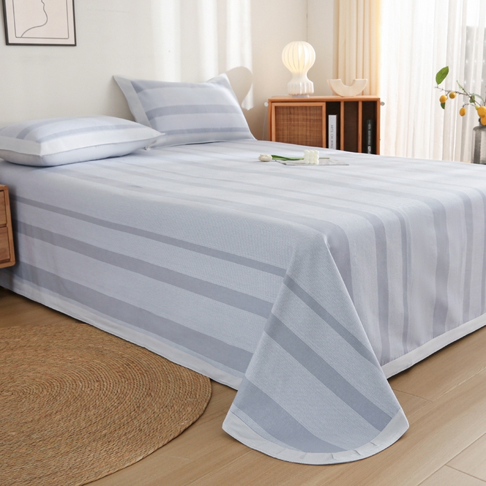 91家纺网 家纺一手货源 找家纺 金泰莱 2025新款加厚老粗布凉席三件套全棉老粗布床单纯棉床单软凉席 乐平