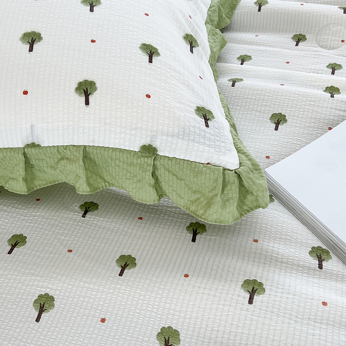 91家纺网 家纺一手货源 找家纺 梦莱斯 2024新款时尚舒适泡泡棉夏被四件套 森林