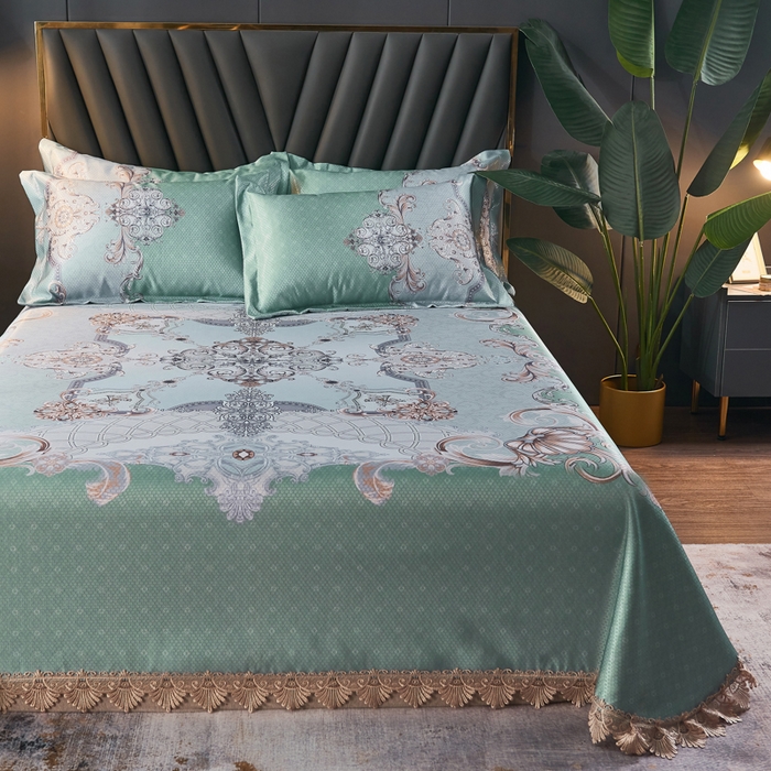 91家纺网 家纺一手货源 找家纺 大境 2024新款900d窝蜂冰丝凉席三件套 欧式风情