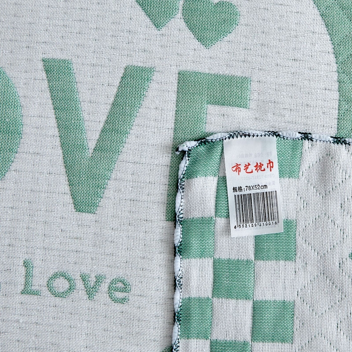91家纺网 家纺一手货源 找家纺 朴尔-2024新款AB版蜂窝提花锁边立体枕巾50*76cm一对 只因爱情-绿