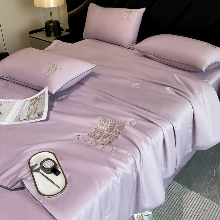 91家纺网 家纺一手货源 找家纺 露梦家纺 2025新款水洗真丝刺绣夏被-梵希 梵希-丁香紫