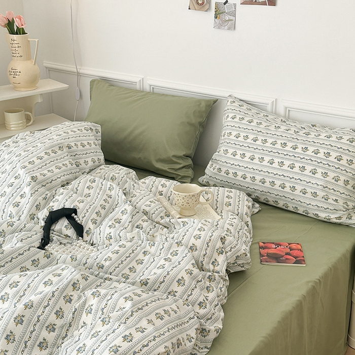 91家纺网 家纺一手货源 找家纺 昔可家纺 2024新款全棉春日复古印花四件套 西西里混搭