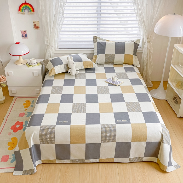 91家纺网 家纺一手货源 找家纺 金帛坊 2024新款全棉印花床单枕套三件套雅阁