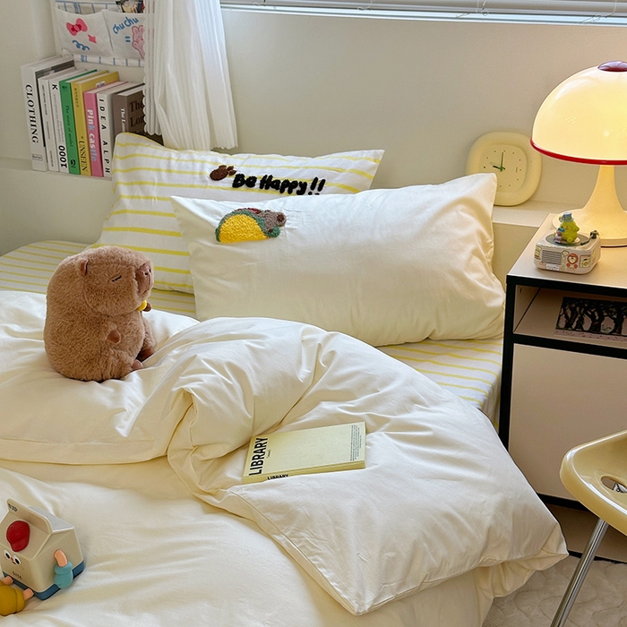 91家纺网 家纺一手货源 找家纺 澳萝拉 2024新款纯棉毛巾绣卡通四件套 坦克巴拉