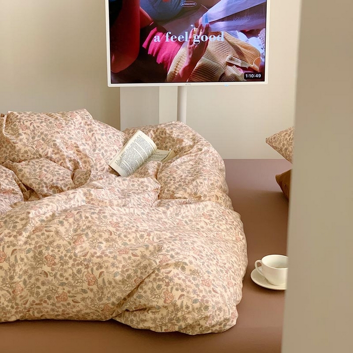 91家纺网 家纺一手货源 找家纺 六巷胡同 2024新款INS韩国博主风小碎花四件套 素商