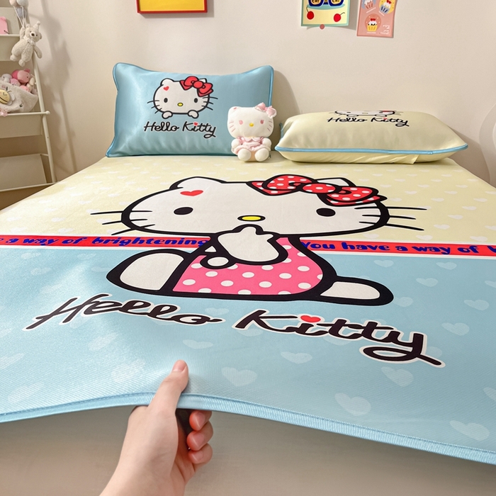 91家纺网 家纺一手货源 找家纺 博雅 2024新款三丽鸥凉感丝凉席夏被套件 大版-美美KT