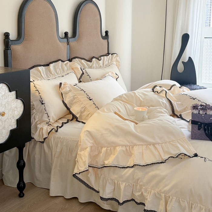 91家纺网 家纺一手货源 找家纺 （总）亲亲公主 2025新款全棉法式绣花四件套-玫瑰爱情