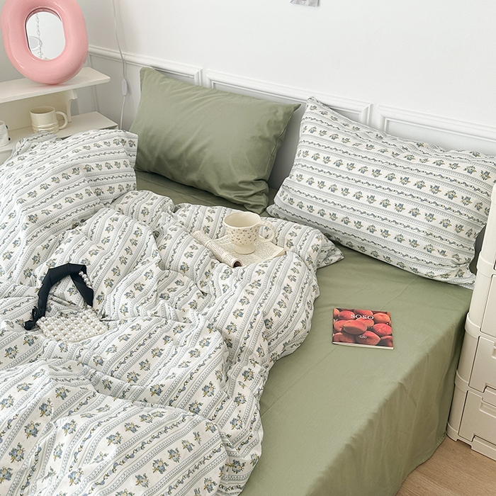 91家纺网 家纺一手货源 找家纺 昔可家纺 2024新款全棉春日复古印花四件套 西西里混搭