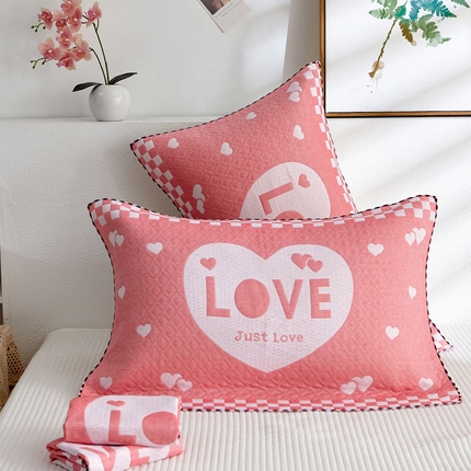 91家纺网 家纺一手货源 找家纺 （总）朴尔-2024新款AB版蜂窝提花锁边立体枕巾50*76cm一对