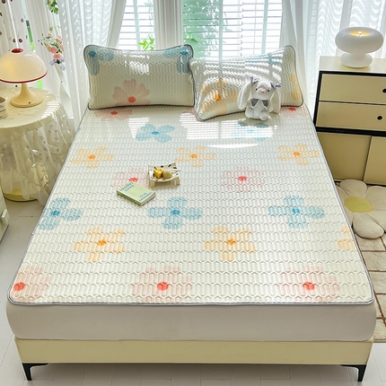 91家纺网 家纺一手货源 找家纺 （总）佳梦达 2025新款0.4厚度印花凉感丝乳胶凉席